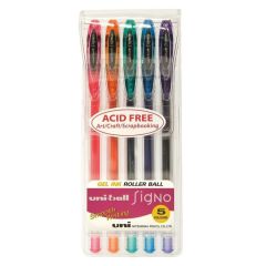 Uni-ball UM-120 Signo Gel Rollerball Pen - 0.7mm - Assorted Color (Pack of 5)
