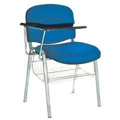 Mazaya MF 0302 Normal Chair with Writing Pad & Basket - Blue In Fabric