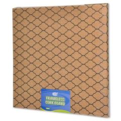 FIS FSGN101 Frameless Cork Board - 35.5 x 35.5cm - Brown