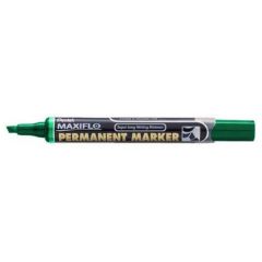 Pentel NLF60 Maxiflo Permanent Marker - Chisel Tip - Green (Pack of 12)