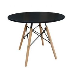 MHM TJ HYB01 60DIA Wooden Coffee Table, Black