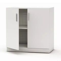 MHM Modern Medium Height Cabinet with 2 Shelves, White