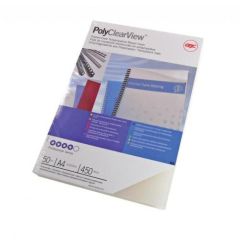 GBC IB387166 PolyClear Cover, 350 Micron, A4 Clear/Matt Pack of 100