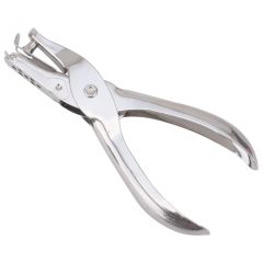 Deli 114 1-Hole Plier Punch - 8 Sheets Capacity - Silver (Pack of 12)