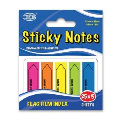 FIS FSPOFIP1 "Sign Here" Flag Film Index - 12 x 45mm - 5 Colors x 25 Sheets