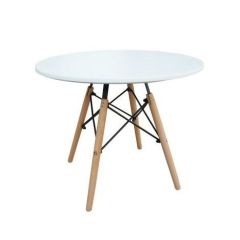 MHM TJ HYB01 60DIA Wooden Coffee Table, White