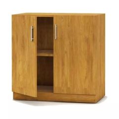 MHM Modern Medium Height Cabinet with 2 Shelves, Light Walnut