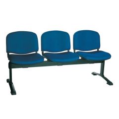 Mazaya MF 0315 Three Seater Bench with Black Metal Leg - Blue In Fabric
