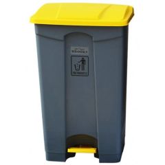Brooks BKS PDL 301 Pedal Bin - Grey with Yellow Lid - 87 Liter