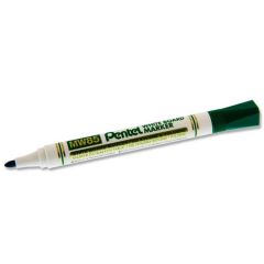 Pentel MW85 White Board Marker - Bullet Tip - Green (Pack of 12)