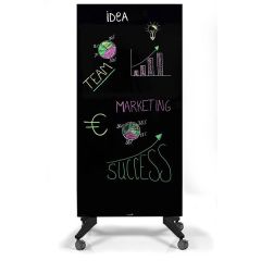 Legamaster 7-105200 Mobile Glass Board - 90cm x 175cm - Black