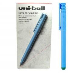 Uni-ball UB100 Liquid Ink Rollerball Pen - 0.7 mm Ball - Green (Pack of 12)