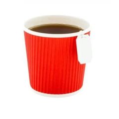 ECW Disposable 4Oz Ripple Wall Coffee & Tea Cup - Red (Pack of 500)