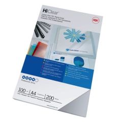 GBC CE012080E PVC Cover, 200 Micron, A4 Clear Pack of 100