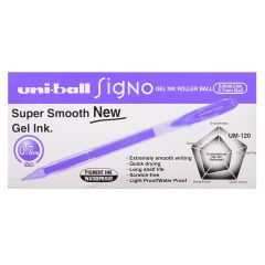 Uni-ball UM-120 Signo Gel Ink Rollerball Pen - 0.7mm Ball - Violet (Pack of 12)