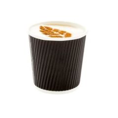 ECW Disposable 4Oz Ripple Wall Coffee & Tea Cup - Black (Pack of 500)