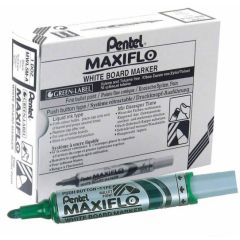 Pentel MWL5M Maxiflo Whiteboard Marker - Medium Bullet Tip - Green (Pack of 12)