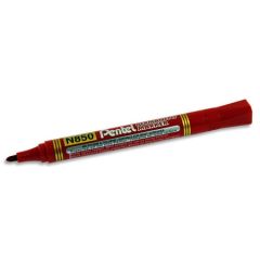 Pentel N850 Permanent Marker - Bullet Tip - Red (Pack of 12)