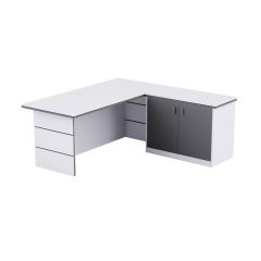MHM White-Dust Grey ED-3 Executive Desk, 180 cm