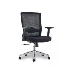 MHM SleekLine T01B Medium Back Ergonomic Mesh Chair, Black