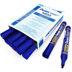 Pentel N850 Permanent Marker - Bullet Tip - Blue (Pack of 12)