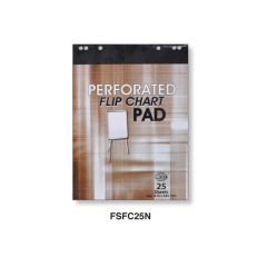 FIS FSFC25N White Flip Chart Pad - 100GSM - 585mm x 810mm - 25 Sheets 