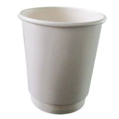 Al Daya Double Walled Plain 8Oz Paper Cups - White (Pack of 500)