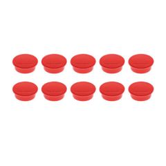 Magnetoplan COP 1662006 Discofix Magnet - 40mm(D) x 13mm - Red (Pack of 10)
