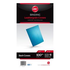 GBC CE040020 Leather Grain Cover, A4 Blue Pack of 100