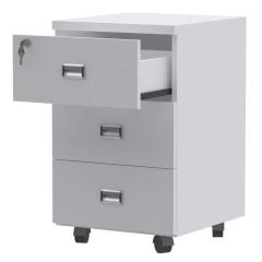 Stazion 3 Drawer Mobile Storage Unit, White