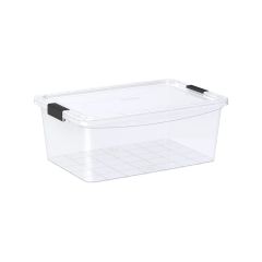 Cosmoplast Clear Plastic Storage Box with Lockable Lid, 20L