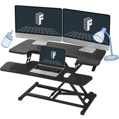 Flexispot Modern 35 Inch Height Adjustable Sit to Stand-up Desk with Keyboard Tray, Black