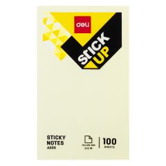 Deli EA00553 Sticky Notes, 76×126 mm, 100 Sheets, Yellow (Pack of 12)