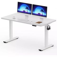MHM FlexiSpot Modern Electric Standing Desk 141 x 76 cm, Premium White