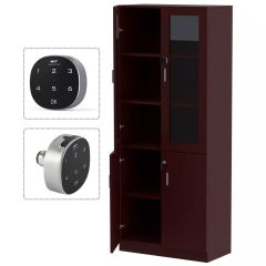 MHM Argent 1123 Full Height Bookshelf Cabinet with Digital Lock, Apple Cherry