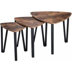 MHM Vasagle LNT13X Nesting Coffee Table, Stacking Side Tables, Rustic brown