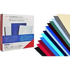 GBC CE040030 Leather Grain Cover, A4 Dark Red Pack of 100