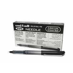 Uni-ball UB185S Eye Needle Rollerball Pen - 0.5 mm - Black (Pack of 12)
