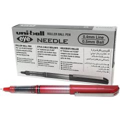 Uni-ball UB185S Eye Needle Rollerball Pen - 0.5 mm - Red (Pack of 12)