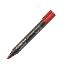 Staedtler 350 Lumocolor Permanent Marker - 2-5mm Chisel Tip - Red (Pack of 10)