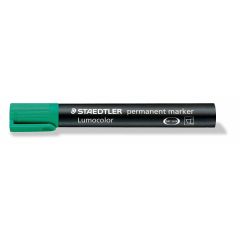 Staedtler 350 Lumocolor Chisel Tip Permanent Marker - 2-5mm Chisel Tip - Green (Pack of 10)