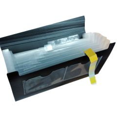 Deluxe AMT 13-CH Cheque Size Expanding File with 13 Pockets - Black (Pack of 20)