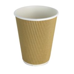 Hotpack 12Oz Kraft Ripple Paper Cup (Pack of 25)