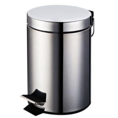 Hygiene System JF905567-S Shiny Round Pedal Bin - 30 Liter