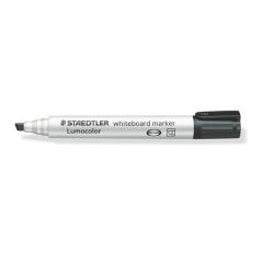 Staedtler 351B Lumocolor White Board Marker - 2-5mm Chisel Tip - Black (Pack of 10)