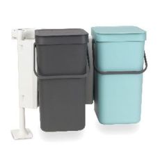 Brabantia Sort & Go Built in Bin -  Mint / Grey - 2 x 12 Liter