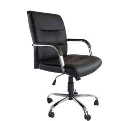 MHM Nova 2203 PU Leather Low Back Executive Office Chair, Black