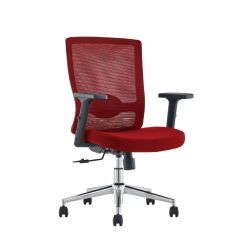 MHM SleekLine T01B Medium Back Ergonomic Mesh Chair, Red