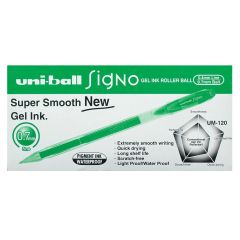 Uni-ball UM-120 Signo Gel Rollerball Pen - 0.7mm Ball - Green (Pack of 12)