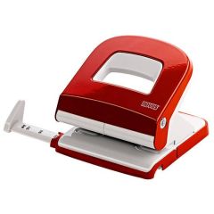 Novus E225 2-Hole Office Punch - 25 Sheets Capacity - Red/Grey